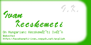 ivan kecskemeti business card